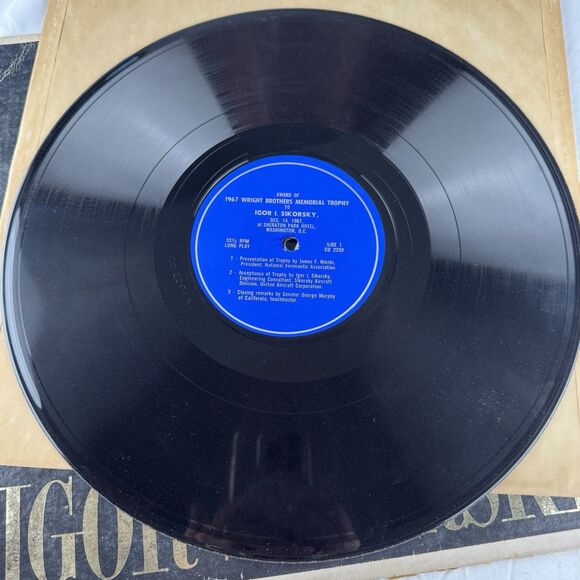 Igor Sikorsky Wright Brothers Memorial Vinyl Record LP  1967 20th Annual Dinner - Picture 5 of 8